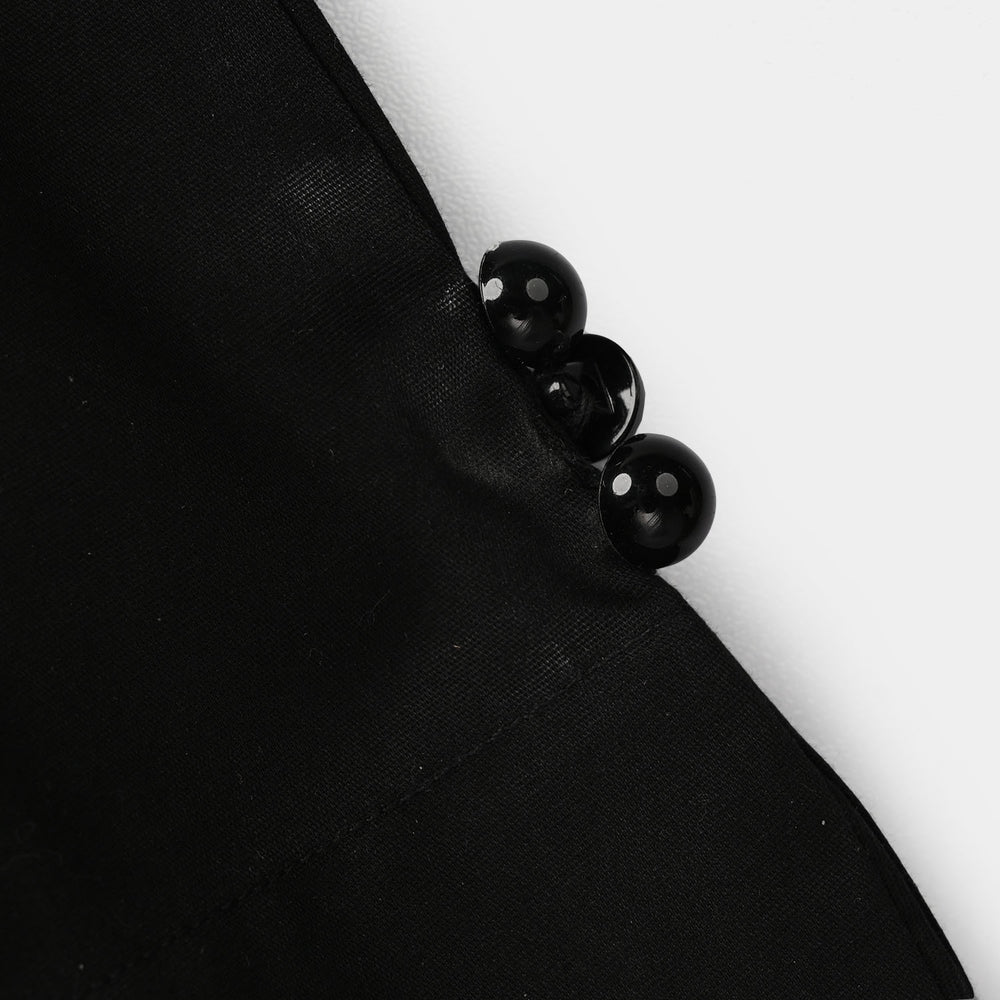 Girls Cotton Culottes Round - Black