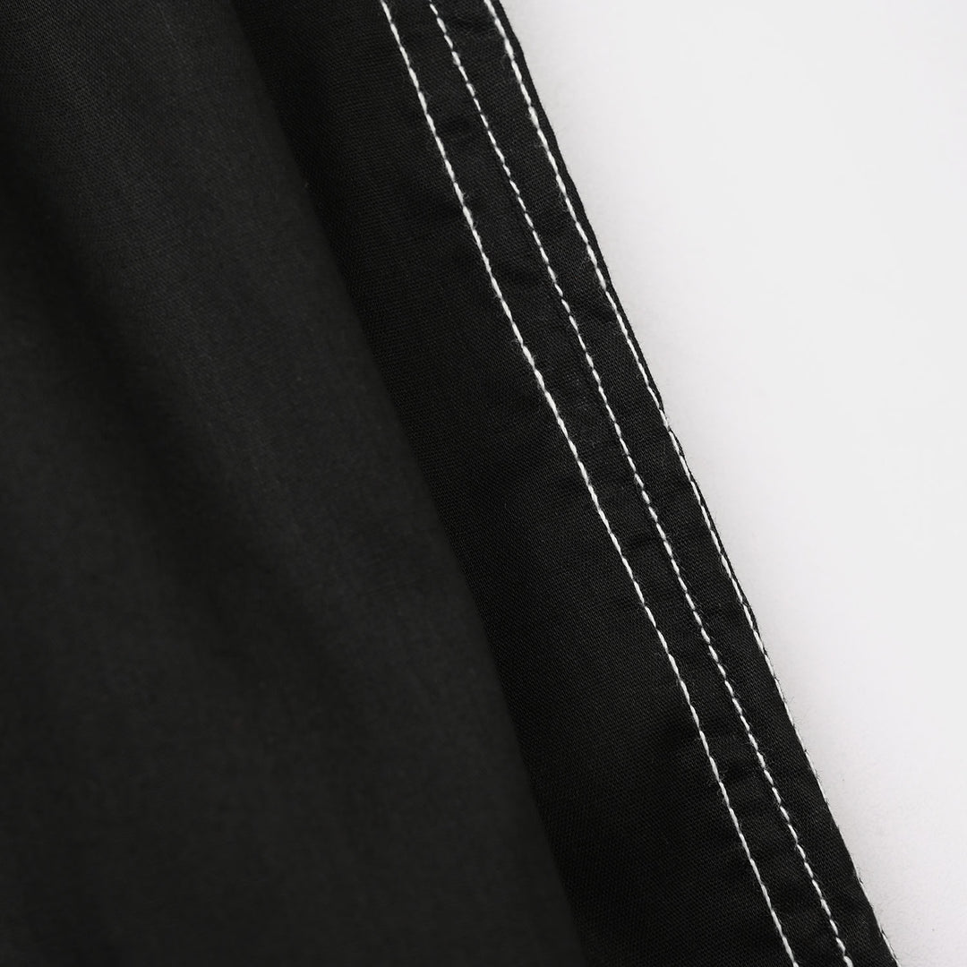 Girls Cotton Pant Stitches - Black