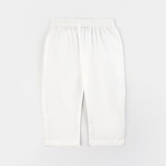 Infant Girls Cotton Casual Pant Basic-White