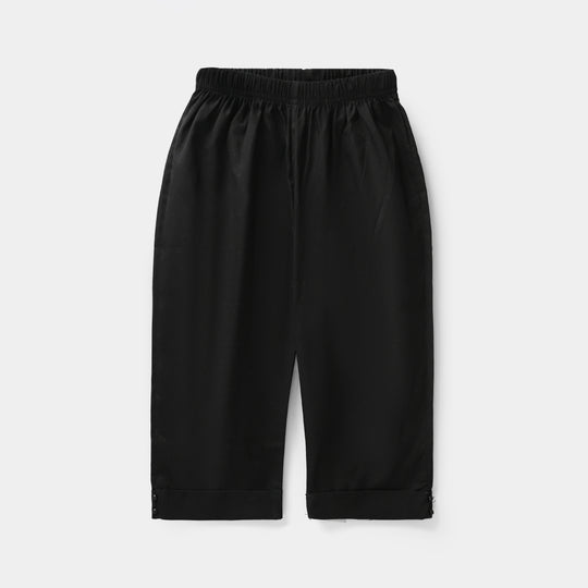 Infant Girls Cotton Pant Cuff - Black