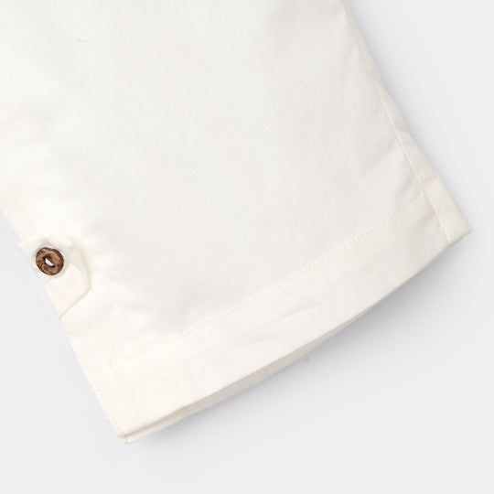 Infant Girls Cotton Pants - White