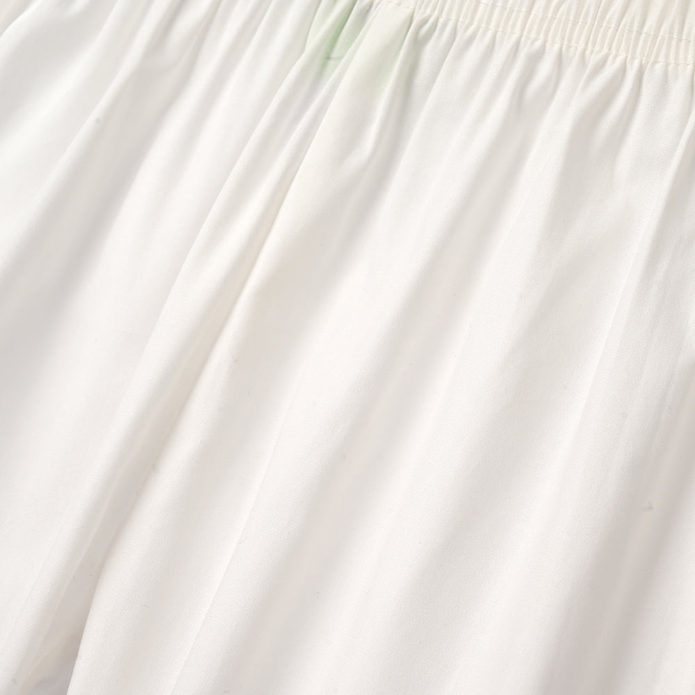 Infant Girls Cotton Pants - White