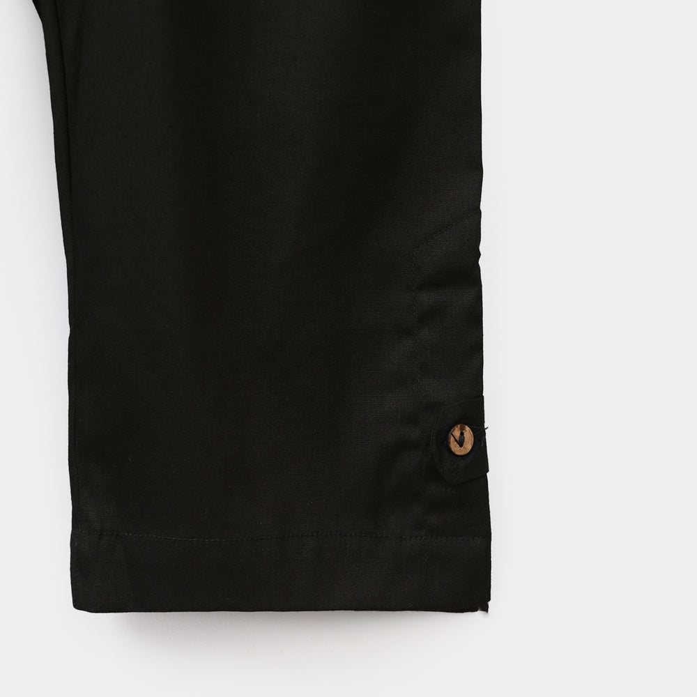 Infant Girls Cotton Pant - Black
