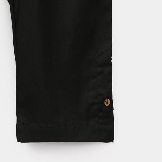 Infant Girls Cotton Pant - Black