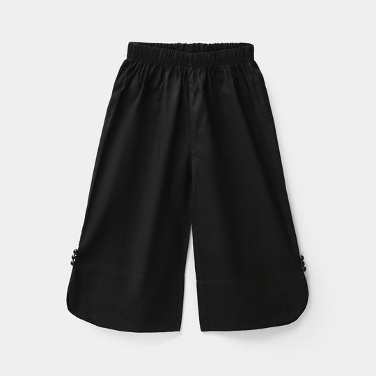 Infant Girls Cotton Culottes Round (Black)