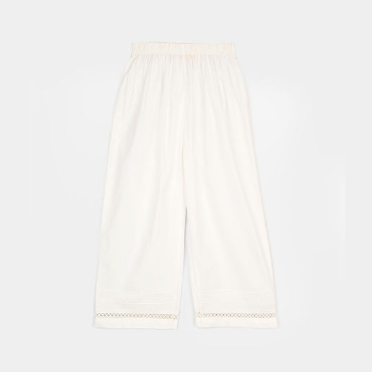 Infant Girls Cotton Culotte Pintex (White)