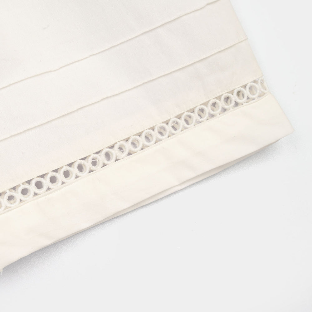 Infant Girls Cotton Culotte Pintex (White)