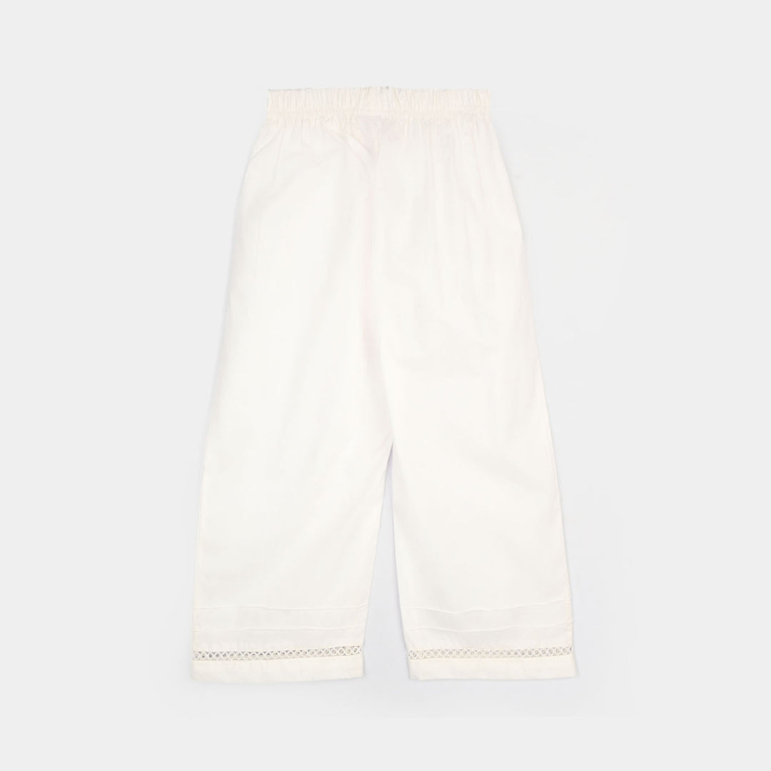 Infant Girls Cotton Culotte Pintex (White)