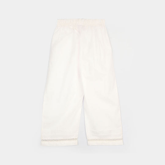 Infant Girls Cotton Culotte Pintex (White)