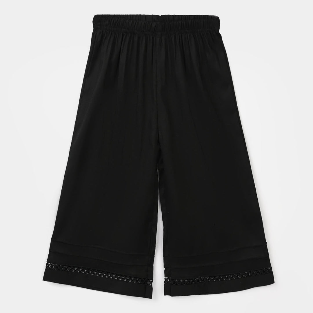 Girls Cotton Culotte Pintex - Black