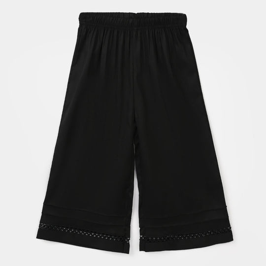 Girls Cotton Culotte Pintex - Black