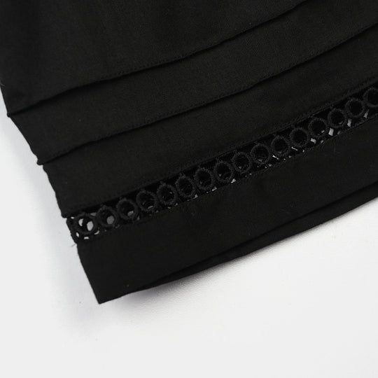 Girls Cotton Culotte Pintex - Black