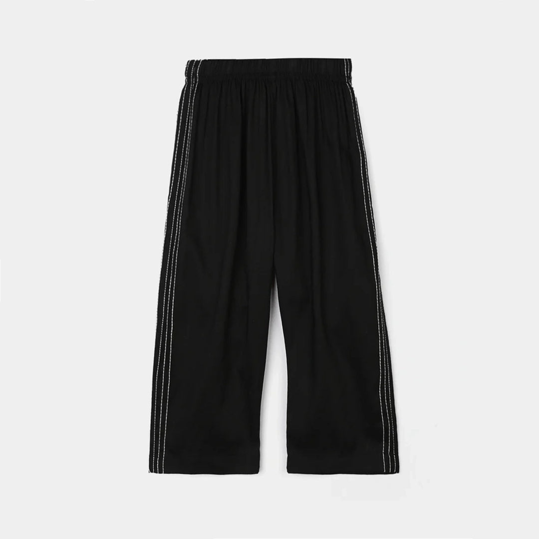 Infant Girls Cotton Pants Stitches - Black