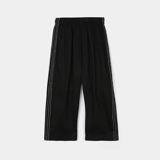 Infant Girls Cotton Pants Stitches - Black