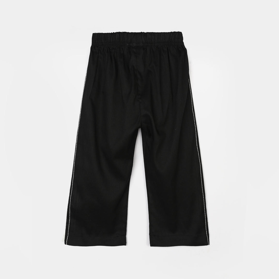Infant Girls Cotton Pant Stitches - Black