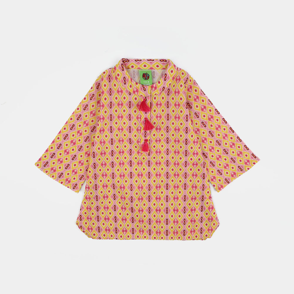 Infant Girls Cotton Printed 2Pcs Ikhat-Multi