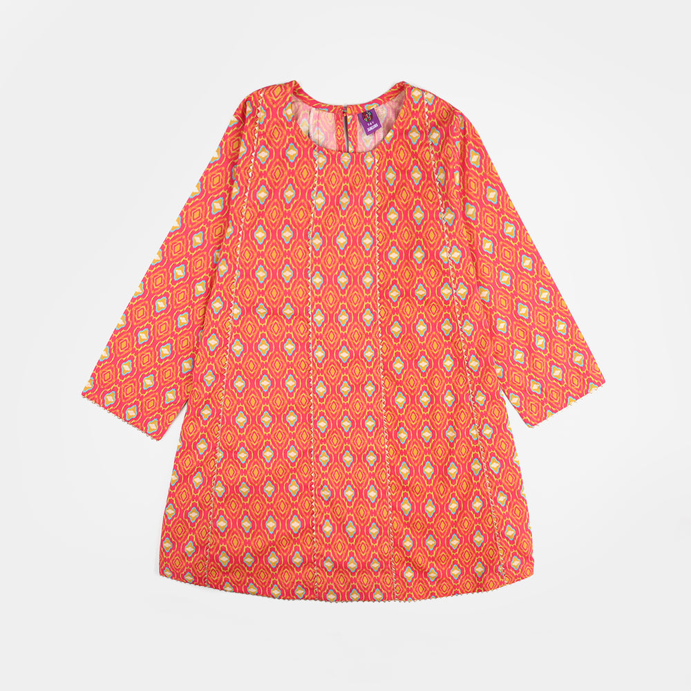 Teens Girls Cotton Printed 3Pcs Pink Koti-Multi