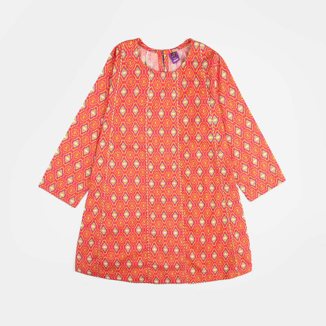 Teens Girls Cotton Printed 3Pcs Pink Koti-Multi