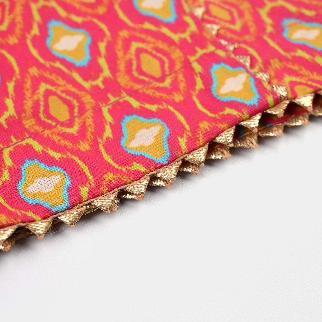 Infant Girls Cotton Printed 3Pcs Pink Koti-Multi