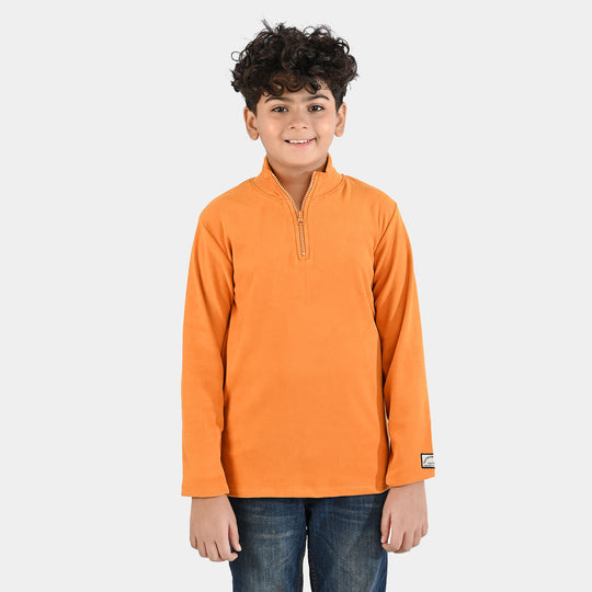 Boys Cotton Interlock  Sweatshirt Outdoor Tour-ORANGE
