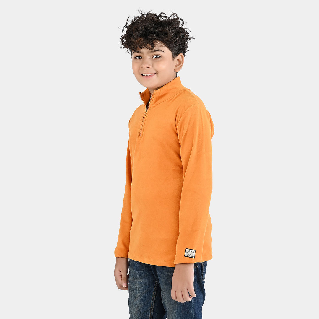 Boys Cotton Interlock  Sweatshirt Outdoor Tour-ORANGE
