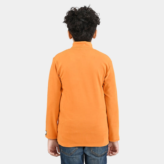 Boys Cotton Interlock  Sweatshirt Outdoor Tour-ORANGE