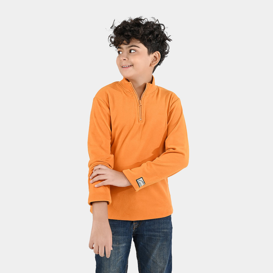 Boys Cotton Interlock  Sweatshirt Outdoor Tour-ORANGE