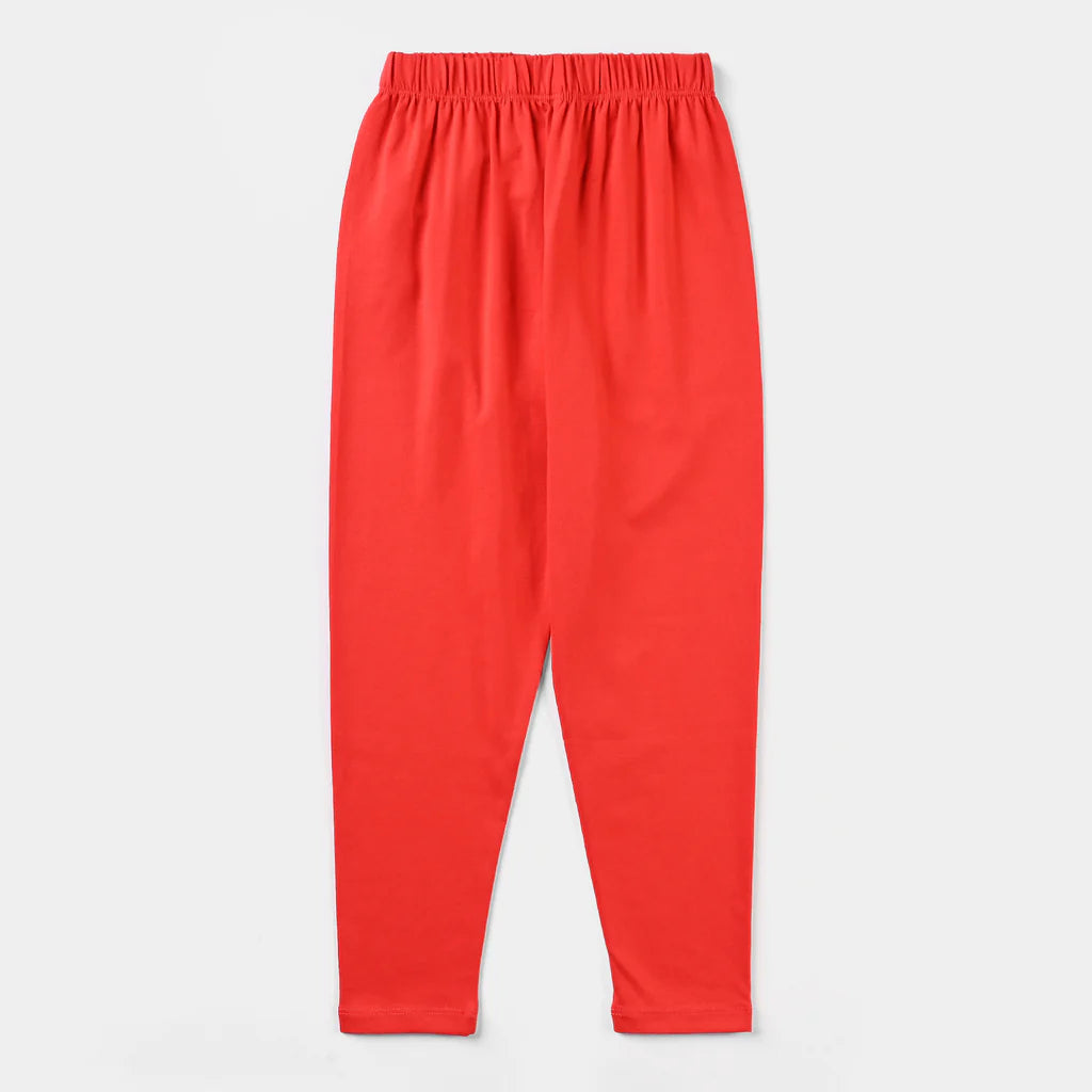 Girls Jersey/Terry Tights-Red