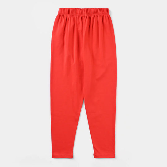 Girls Jersey/Terry Tights-Red