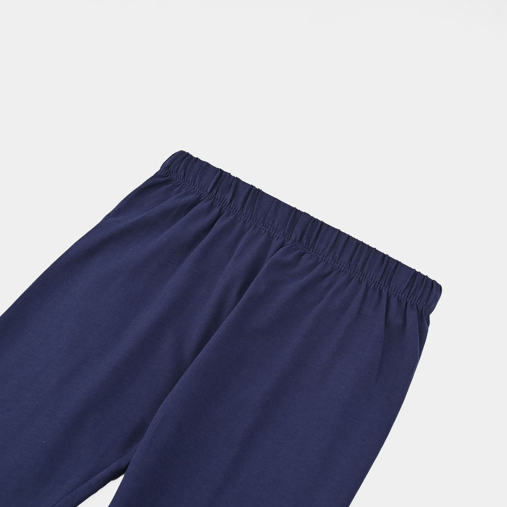 Girls Jersey/Terry Tights-Navy