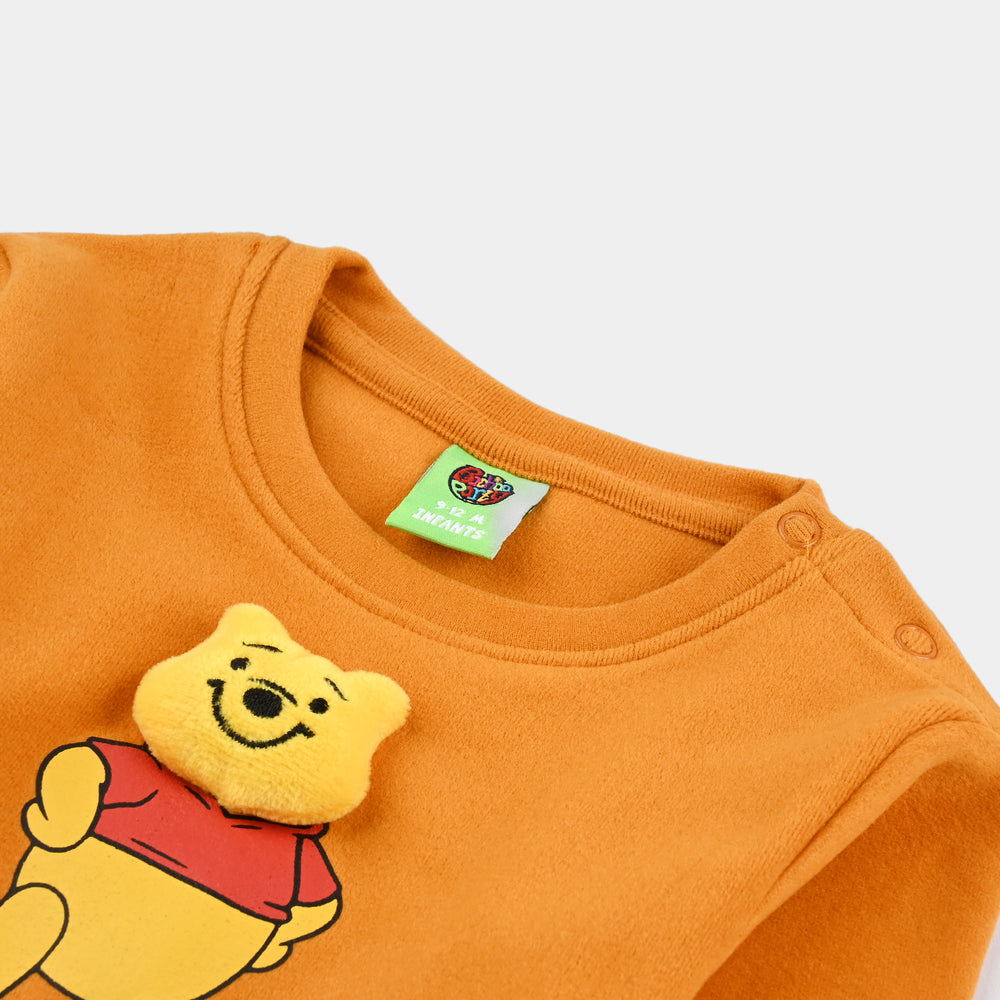 Infant Boys Velour Sweatshirt-ORANGE
