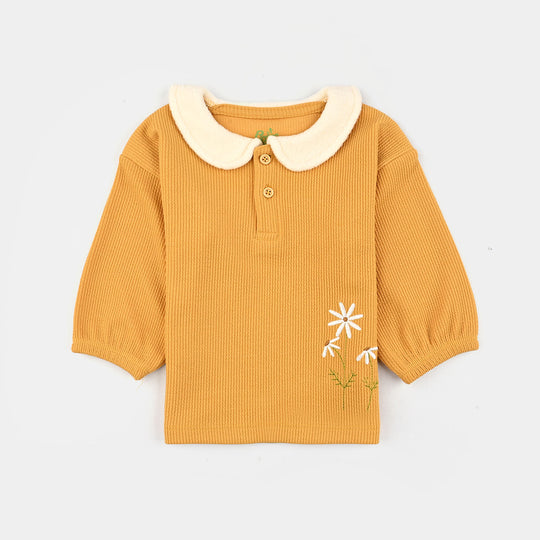 Infant Girls Jacquard Suit Abstract Flora-ORANGE