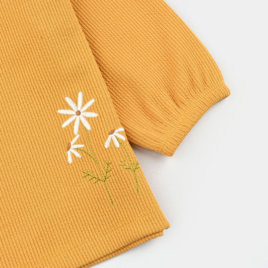 Infant Girls Jacquard Suit Abstract Flora-ORANGE