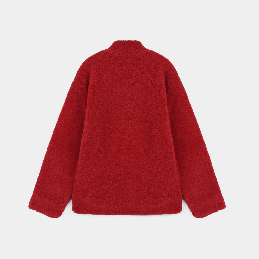 Girls Sherpa Jacket-Red