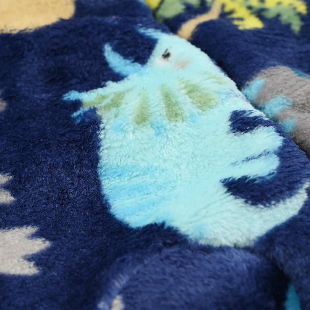 Infant Boys Sherpa Romper The Dino World-BLUE