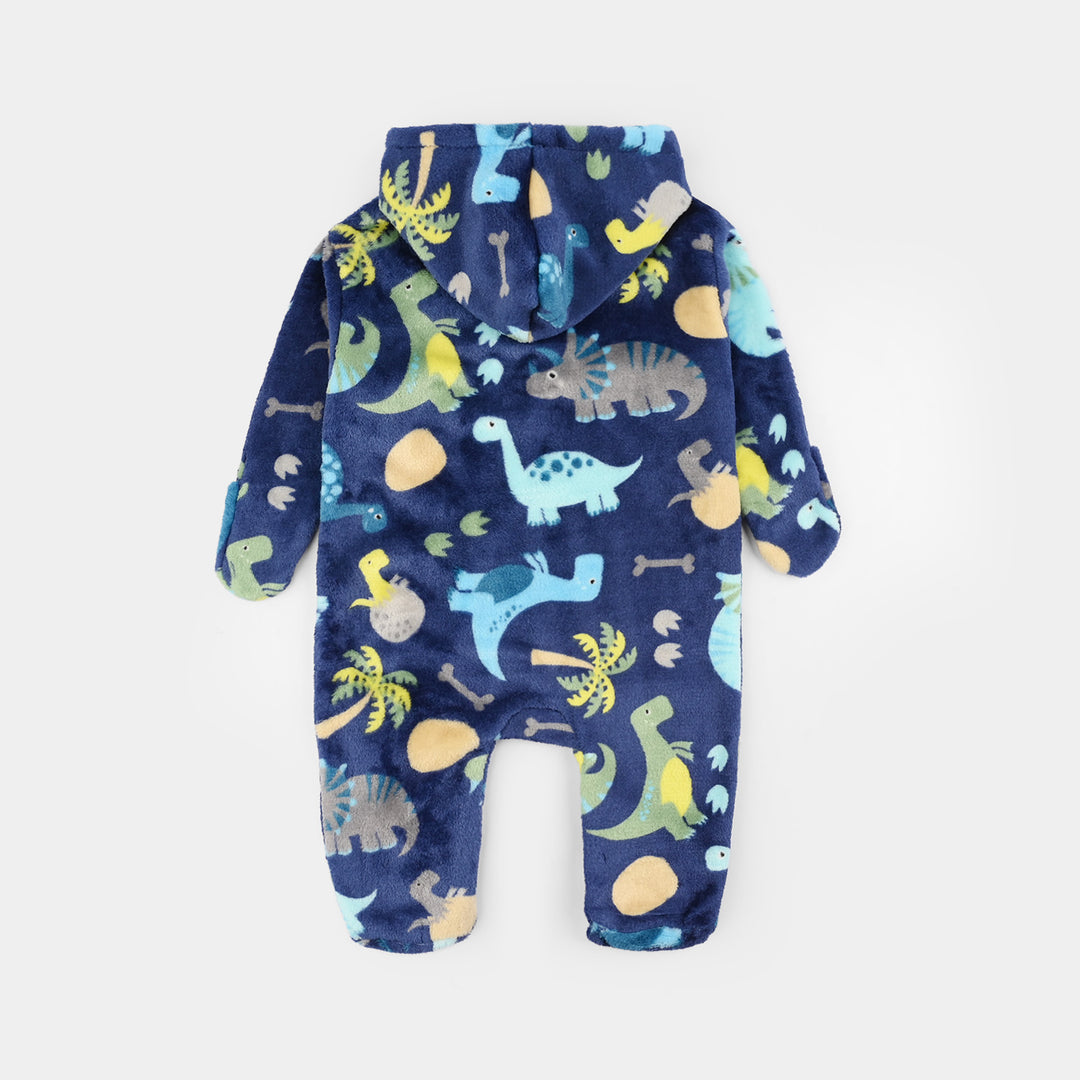Infant Boys Sherpa Romper The Dino World-BLUE