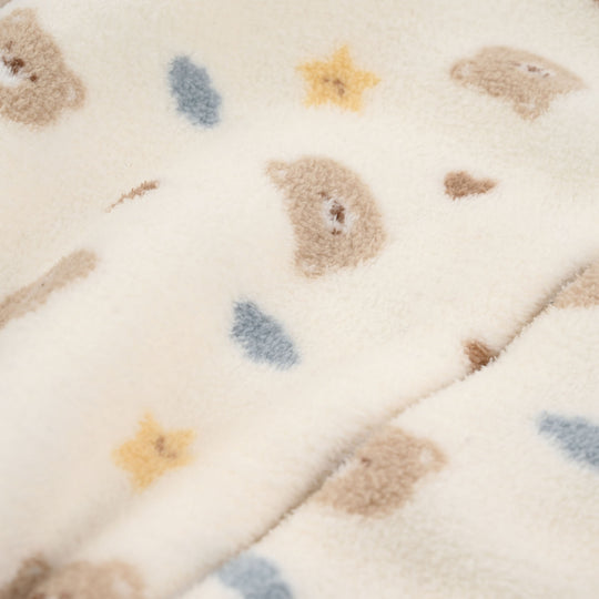 Infant Boys Sherpa Romper Cozy Bear-White