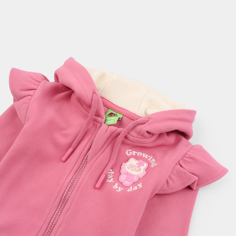Infant Girls Velour Jacket Growing-Pink