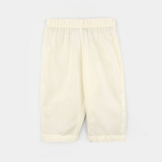 Infant Boys Poly  Viscose Kurta Pajama - Cream