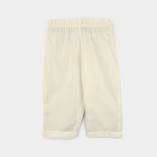 Infant Boys Poly  Viscose Kurta Pajama - Cream