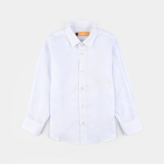 Boys Dobby Formal Shirt - White
