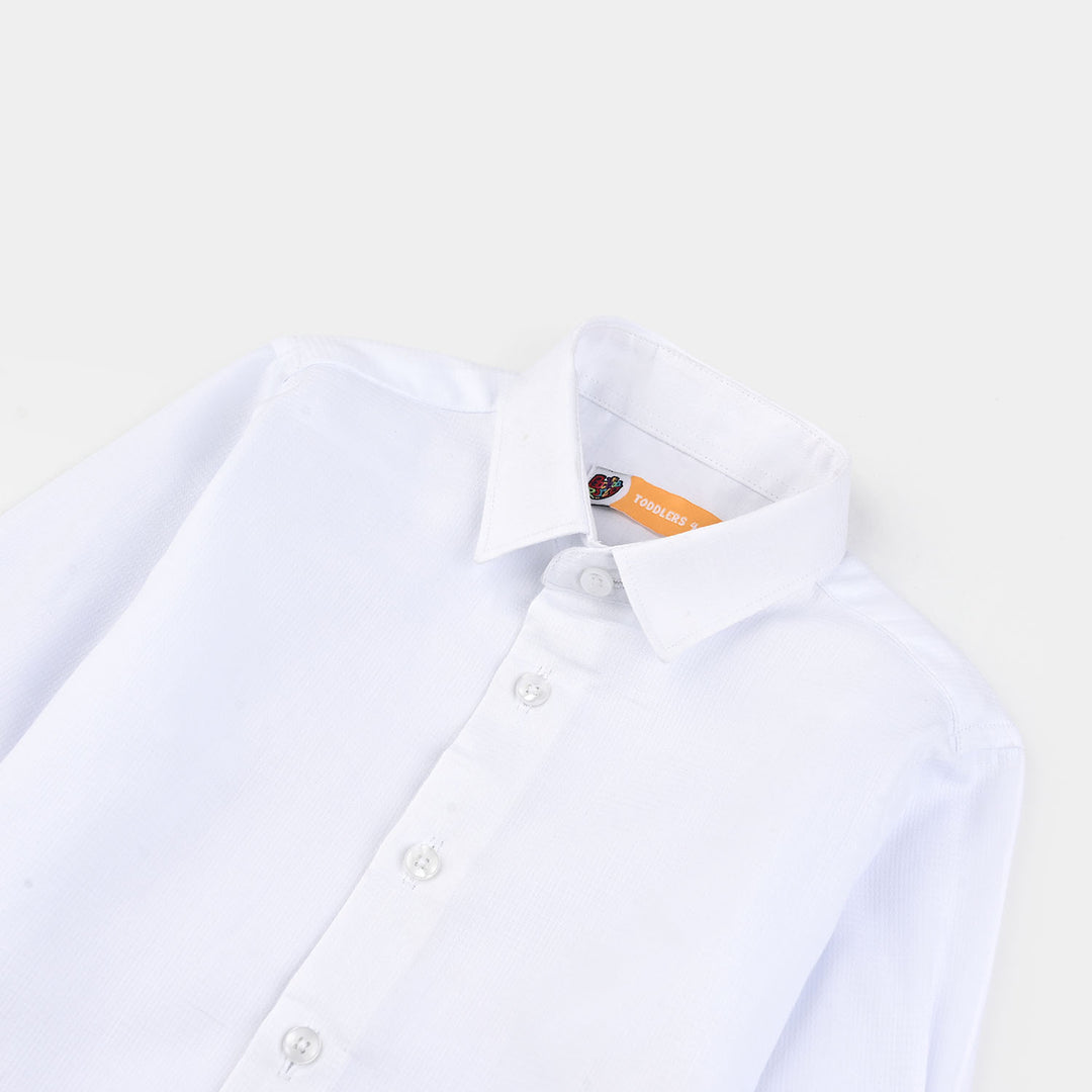 Boys Dobby Formal Shirt - White