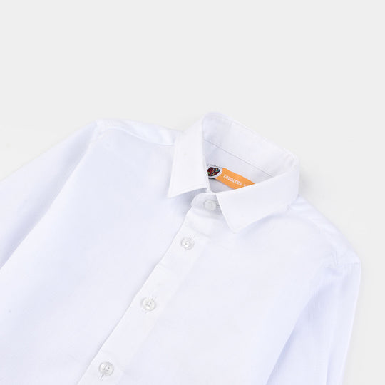 Boys Dobby Formal Shirt - White