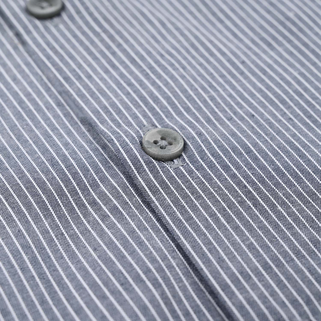 Boys Yarn Dyed Formal Shirt-Grey Stripe