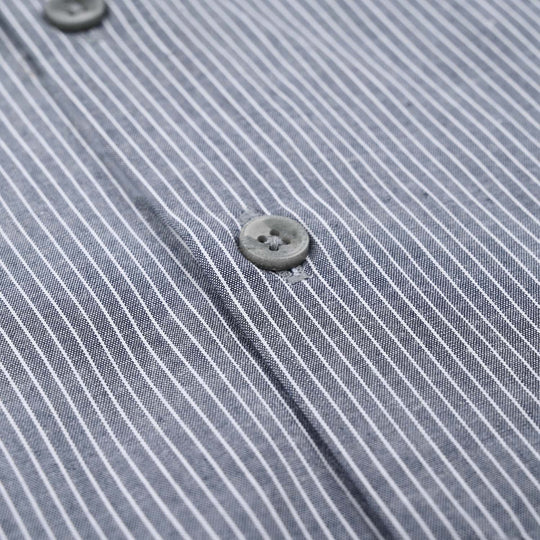 Boys Yarn Dyed Formal Shirt-Grey Stripe