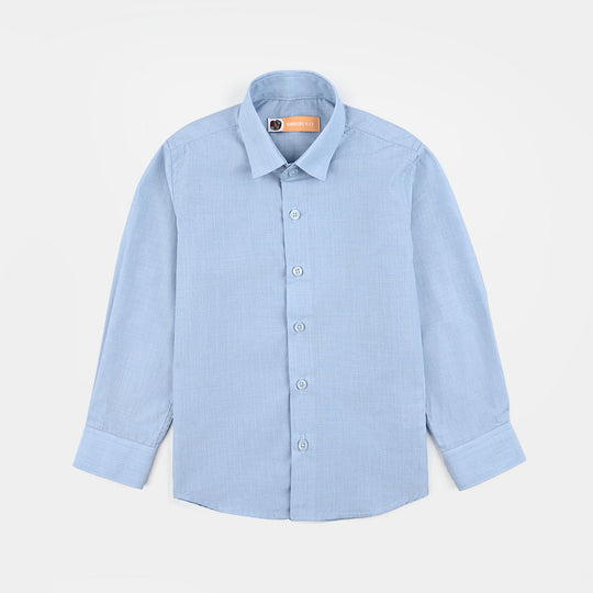 Boys Chambray Formal Shirt - Blue