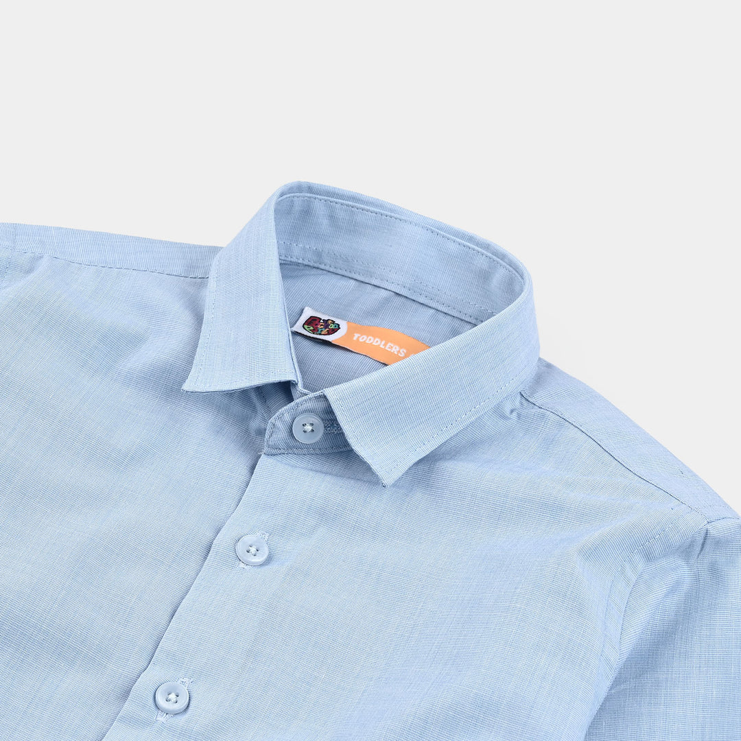 Boys Chambray Formal Shirt - Blue