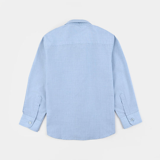Boys Chambray Formal Shirt - Blue