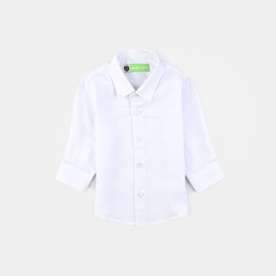 Infant Boys Dobby Formal Shirt-White