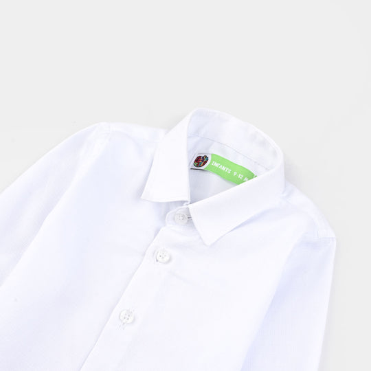 Infant Boys Dobby Formal Shirt-White